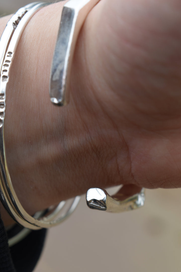 Mens personalised stamped silver bangle cuff heavy silver cuff mens bangle bracelet personalised jewellery engraved bangle