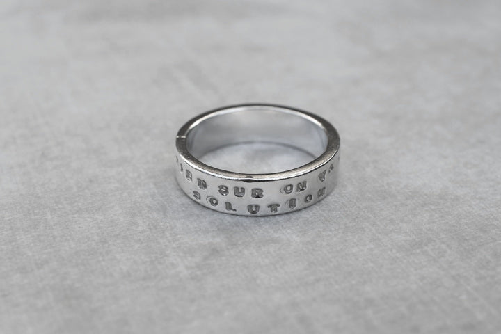 Mens personalised stamped silver ring heavy silver mens band wedding ring promise ring personalised jewellery engraved ring mens ring mens jewellery engagement ring for men