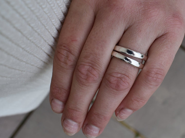 Mens personalised stamped silver ring heavy silver mens band wedding ring promise ring personalised jewellery engraved ring mens ring mens jewellery engagement ring for men
Ladies Wedding ring silver stack ring