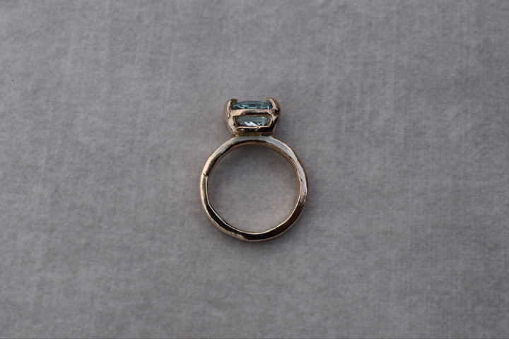 gold aquamarine solitare engagement ring gold ring engagement ring wedding band gold yellow gold 9ct blue topaz diamond engagement ring