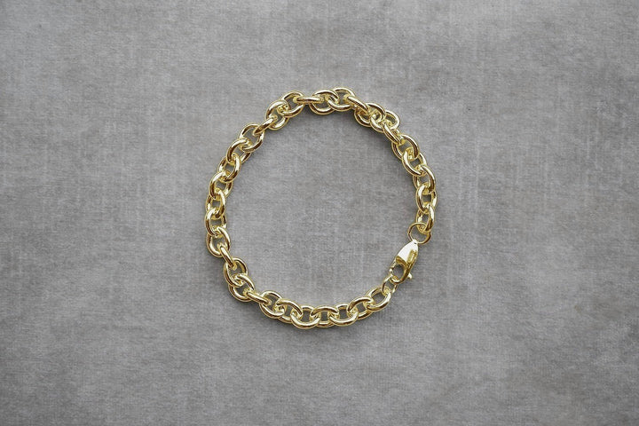 gold link bracelet charm bracelet stacking bracelet personalised engraved bracelet gold charm bracelet gold chain bracelet
