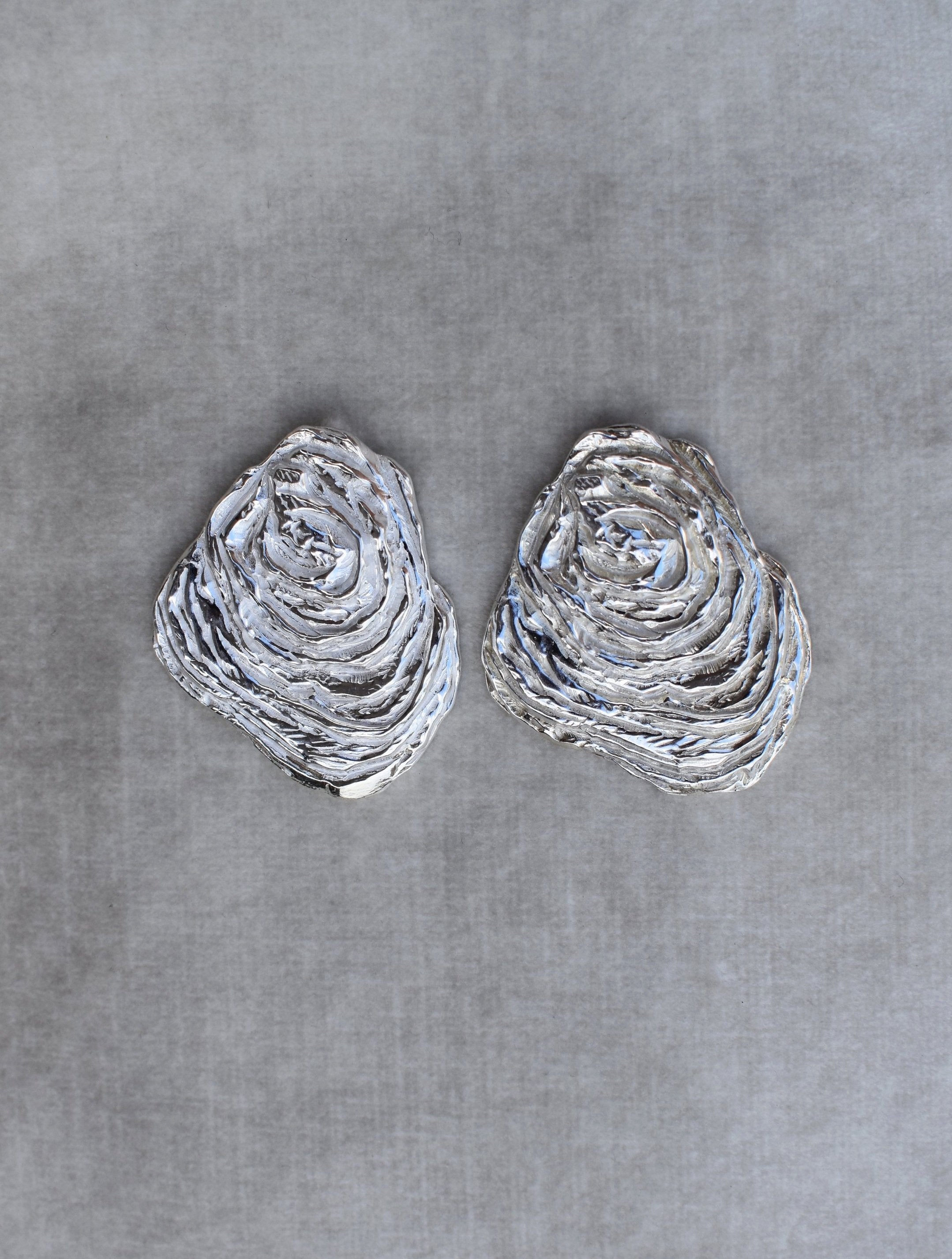 Hand carved silver oysters. Available to order in 9ct gold. Silver oyster shell earrings oversized earrings large silver studs solid silver big earrings summer style french beach jewellery oyster jewellery oyster earrings