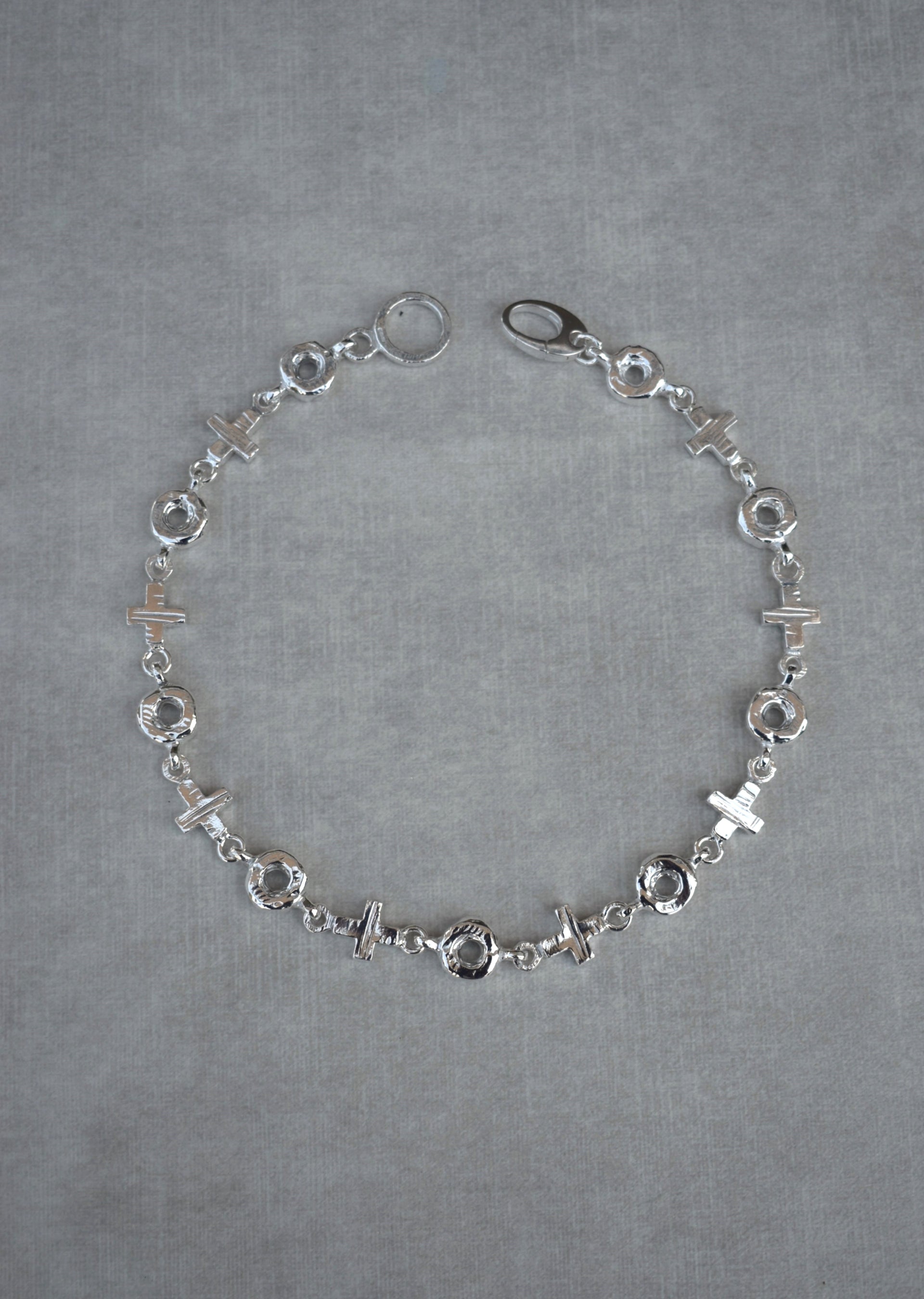 heavy silver link chain necklace solid silver necklace naughts and crosses link necklace tiffanys style heavy silver charm necklace