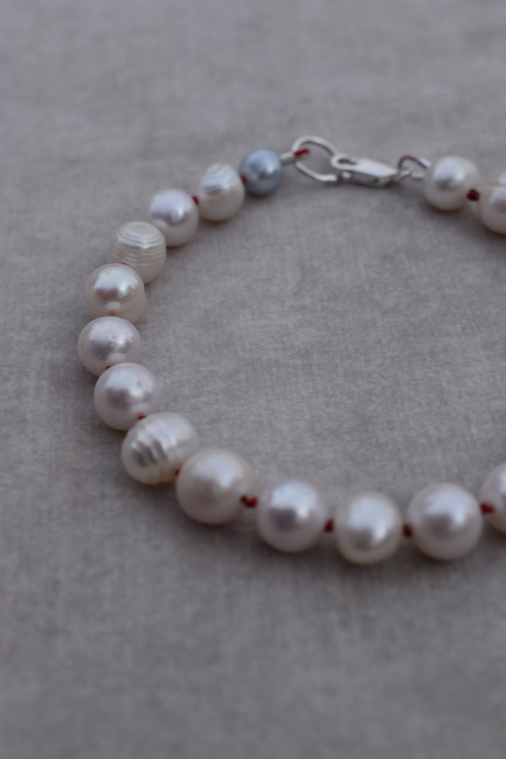 Big freshwater pearls hand strung on natural silk. Can be worn alone or with a combination of other bangles from the collection. Pearl bracelet freshwater pearls cultured pearl jewellery bridal jewellery stacking bracelet wedding accessories