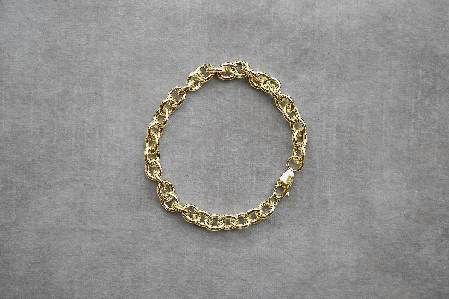 gold link bracelet charm bracelet stacking bracelet personalised engraved bracelet gold charm bracelet gold chain bracelet