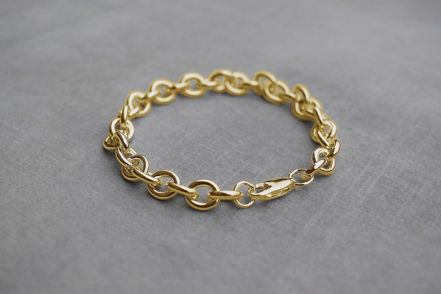 gold link bracelet charm bracelet stacking bracelet personalised engraved bracelet gold charm bracelet gold chain bracelet